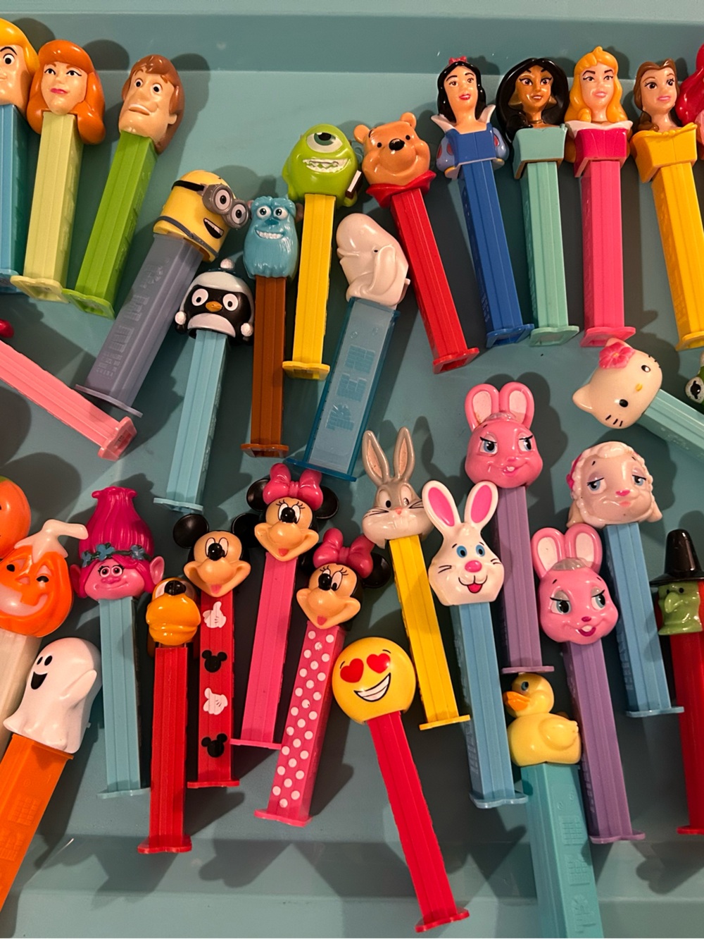 45 Piece Lot PEZ Dispensers- Scooby Doo Princesses & More